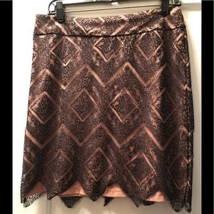 Lacey black and blush mini skirt